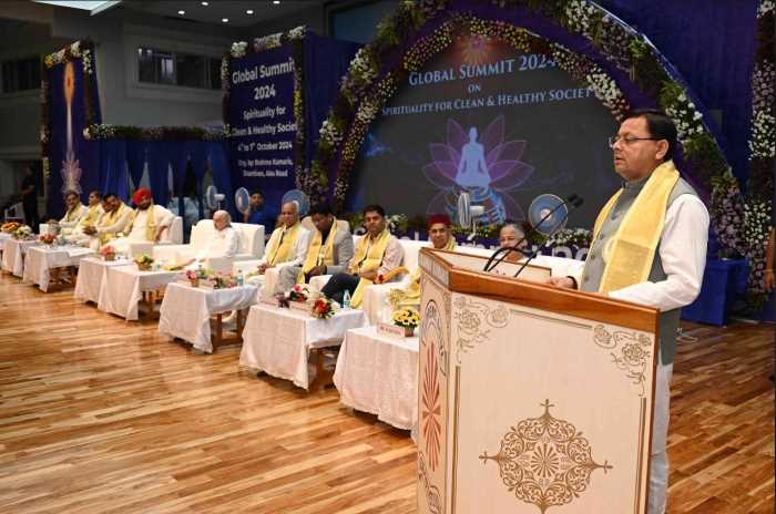 माउंट आबू स्थित प्रजापिता ब्रह्माकुमारीज ईश्वरीय विश्विद्यालय द्वारा आयोजित ’ग्लोबल समिट-2024’ में प्रतिभाग किया CM धामी ने
